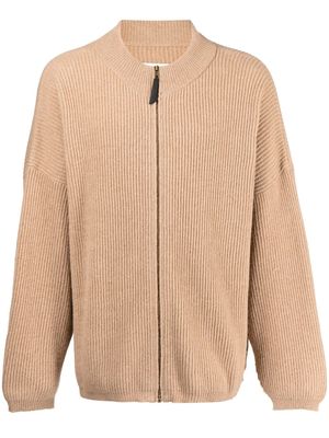 Maison Margiela chunky knit zipped cardigan - Brown