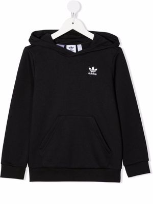 adidas Kids logo-embroidered cotton hoodie - Black