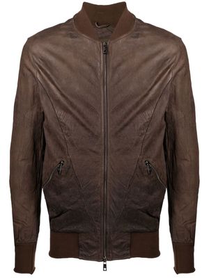 Giorgio Brato long sleeve bomber jacket - Brown