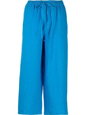 120% Lino cropped linen trousers - Blue