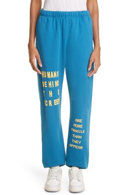 THE MAYFAIR GROUP Fragile Humans Cotton Sweatpants in Blue