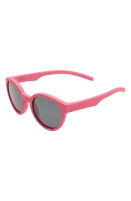 POLAROID Kids' 42mm Small Polarized Round Sunglasses in Pink/Grey Polarized