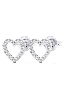 De Beers Forevermark Diamond Heart Stud Earrings in 18K White Gold