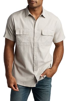 Rowan Warwick Heritage Twill Short Sleeve Button-Up Shirt in Chalk