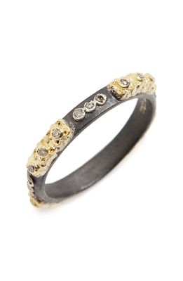 Armenta Old World Carved Diamond Stack Ring in Gold