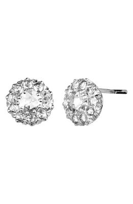 Sethi Couture Rose Cut Diamond Stud Earrings in 18K Wg