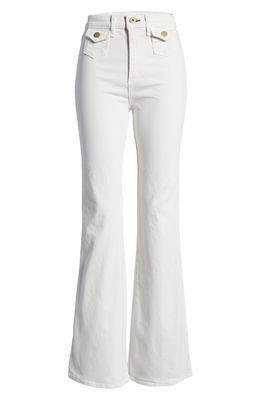 ASKK NY '70s High Rise Bootcut Jeans in Ivory