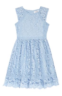 BLUSH by Us Angels Kids' Lace Fit & Flare Dress in Light Blue