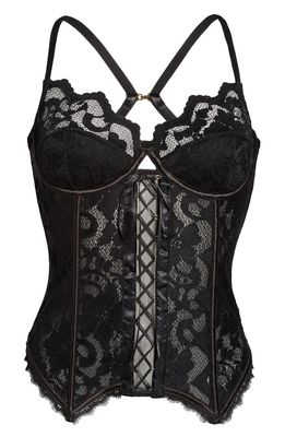 Coquette Lace Bustier Underwire Bra in Black