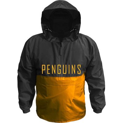 PROFILE Men's Black Pittsburgh Penguins Big & Tall Anorak Half-Zip Pullover Hoodie