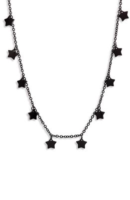 Knotty Stars Charm Necklace in Black