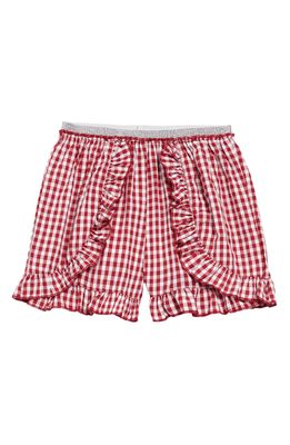 Truly Me Ruffle Shorts in Red Multi