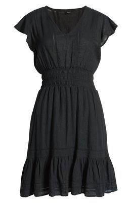 Rails Tara Ruffle Sleeve Dress in Black Lace Detail