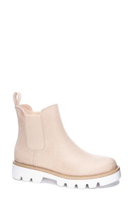 Chinese Laundry Piper Fine Faux Suede Chelsea Boot in Cream