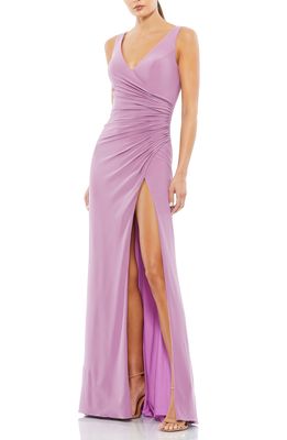 Mac Duggal Ruched Jersey Gown in Lilac