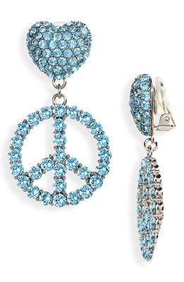 MOSCHINO Crystal Peace Earrings in Light Blue