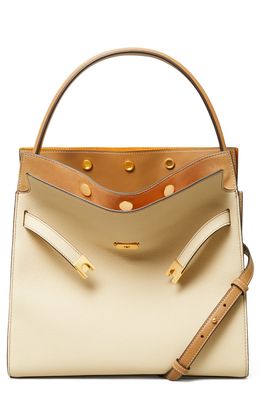 Tory Burch Lee Radziwill Leather Double Bag in New Moon