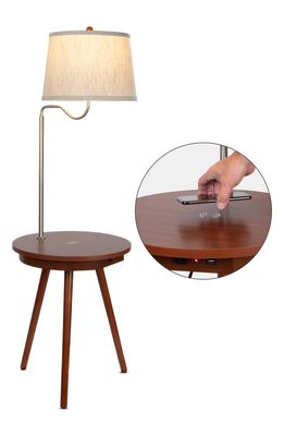 Brightech Owen LED Lamp with End Table in Brown