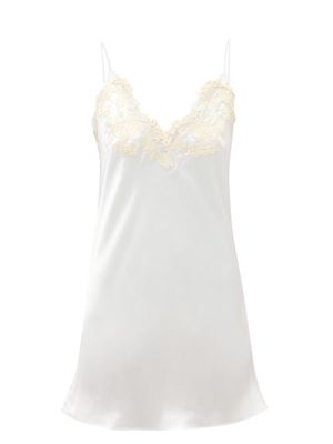La Perla - Maison Embroidered Silk-satin Nightdress - Womens - Ivory
