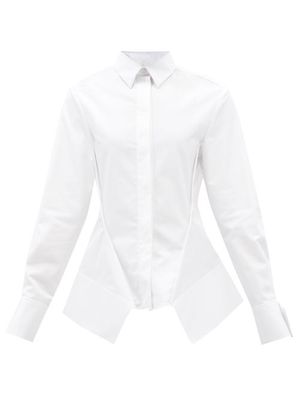 Givenchy - Peplum Cotton-poplin Shirt - Womens - White