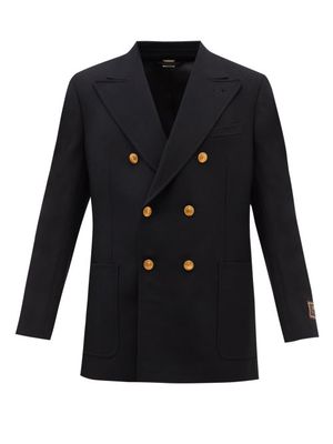 Gucci - Double-breasted Wool Cavalry-twill Blazer - Mens - Black
