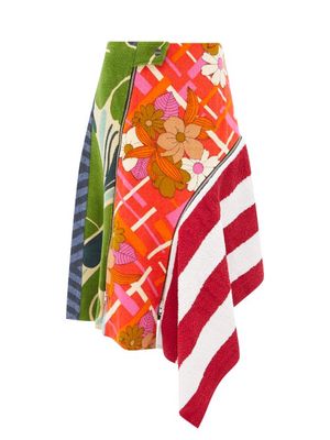 Rave Review - Miami Patchworked Terry Midi Skirt - Womens - Multi