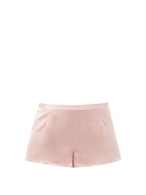 La Perla - Silk-satin Pyjama Shorts - Womens - Light Pink