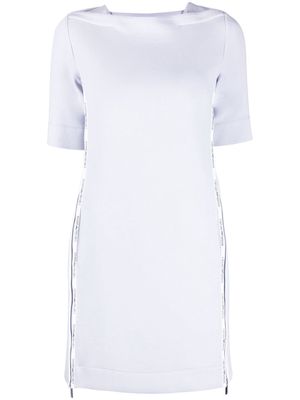 Emporio Armani logo-tape shift dress - Purple