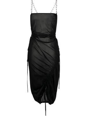 AC9 semi-sheer asymmetric dress - Black