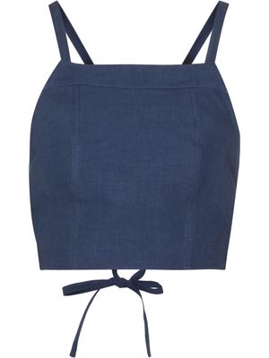 Three Graces Wendy square-neck crossover strap top - Blue