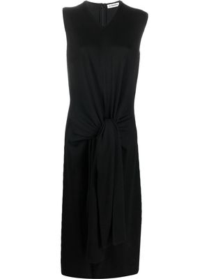 Jil Sander virgin-wool V-neck dress - Black