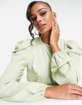 AX Paris puff sleeve top in mint green
