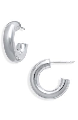 Jennifer Zeuner Lou Huggie Hoop Earrings in Silver