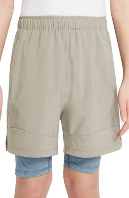 Nike Kids' 2-in-1 Training Shorts in Light Bone