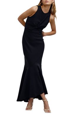 Significant Other Ezra Open Back Mermaid Gown in Black
