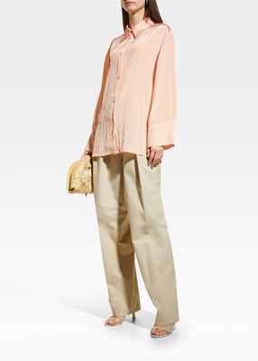 Luccio Crinkle Button-Front Shirt