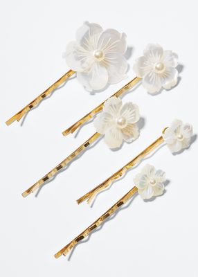 Zinnia Floral Bobby Pins, Set of 5