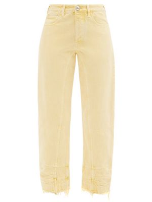 Jil Sander - Raw-edge Curved-seam Jeans - Womens - Yellow