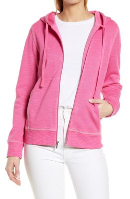 Tommy Bahama Tobago Bay Cotton Blend Zip-Up Hoodie in Pink Ruffle