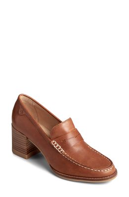 Sperry Seaport Penny Loafer Pump in Tan