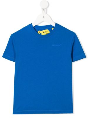 Off-White Kids logo-print cotton T-shirt - Blue