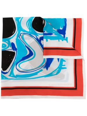 Charles Jeffrey Loverboy abstract-print silk foulard - Blue