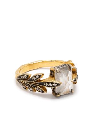 Cathy Waterman 22kt yellow gold Rustic diamond ring