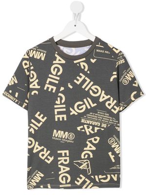 MM6 Maison Margiela Kids slogan-print short-sleeved T-shirt - Green