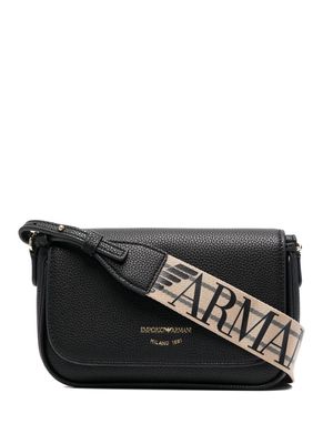 Emporio Armani logo strap cross body bag - Black