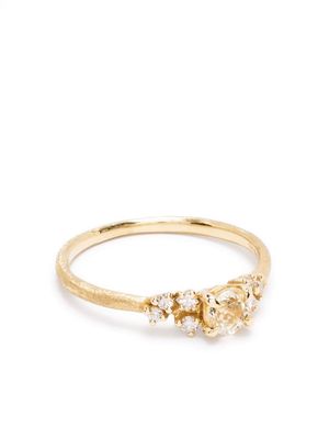 White Bird 18kt yellow gold Aurore sapphire and diamond ring