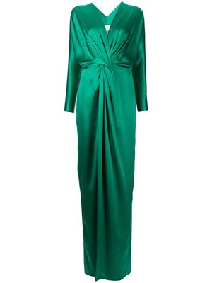 Michelle Mason twist-detail silk gown - Green