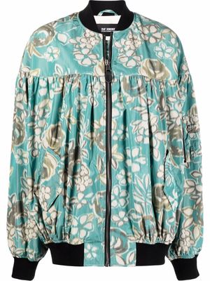 Raf Simons floral zipped bomber jacket - Green