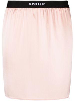 TOM FORD logo-waistband mini skirt - Pink