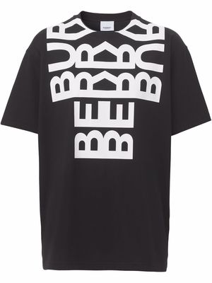 Burberry logo-print oversized T-shirt - Black